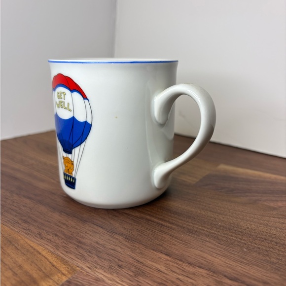 Vtg get well Hot Air Balloon w Furry Character Animal Coffee Tea Mug Cup - Picture 2 of 14
